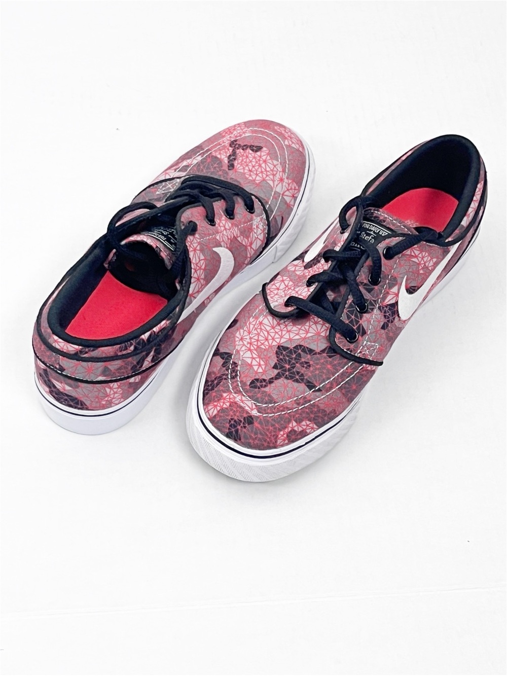 NIKE Stefan Janoski Premium GS Low Top Canvas Red Gray Sneakers Size 5.5Y